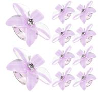CVUTOVO 10 Piezas Pinzas Pelo para Niña Pequeña Forma de Flor, de Cristal de Imitación Púrpura, Clásicas para Embellecer y Modificar Peinados en Casa u Oficina
