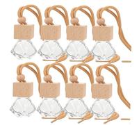 CVUTOVO 10piezas Colgante de Botella de Perfume de Transparente Botella de Perfume para Coche Frasco de Vacío de Rellenable para Difusor de Aroma para Coche