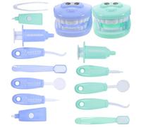 CVUTOVO 2 Juegos Juguete Dentista Infantil Simulación Médica Educativa Kit de Herramientas para Material Duradero y Colores Azul y Verde