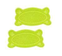 CVUTOVO 2 Piezas Alfombrilla para Arena de Gatos y Resistente a Arañazos, Forma de Hueso, de Tela Verde, Adecuado para Uso Prolongado Hogar