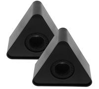 CVUTOVO 2 Soportes para Micrófonos Logotipo en Abs Negro, Diseño Triangular Durable para Entrevistas Profesionales, Opción de Adhesivo Multicolor y Grabado en Pvc