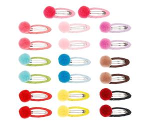 CVUTOVO 20 Pinzas Pelo de Niñas Diseño Clásico y Bolas de Peluche Suaves, Accesorios Cabello Que Evitan el Enredo y Protegen el Cabello Delicado