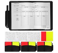 CVUTOVO 4 Juegos Tarjetas Árbitro Rojo y Amarillo PVC Duraderas para Fútbol Voleibol y Partidos Oficiales con Soporte y Cuaderno Puntuación