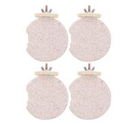 CVUTOVO 4 Soportes para Perchas de pájaros: Percha para Loros, Piedra para afilar el, recortador de Garras para Patas, Plataforma para periquitos, Juguetes masticables para Loros y cotorras.