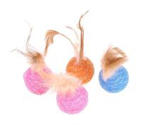 CVUTOVO 4piezas Juguetes para Gatos Interactivas con Plumas Color Candy de Durables para Ejercicio y Diversión Color Aleatorio