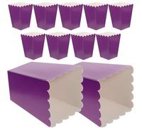 CVUTOVO 50 Cajas de Palomitas de Maíz de Papel Morado, Resistentes Grasa, Plegables, para Fiesta y Boda, Cajas para Servir Dulces y Aperitivos, Contenedores Ligeros para Eventos