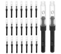 CVUTOVO 50 Piezas Convertidor de Pluma Estilográfica 0,34 Émbolo Giratorio en Plástico Negro, Recarga Fácil Manchas, Adecuado para Limpieza y Uso Tinta Embotellada, Convertidores