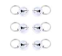 CVUTOVO 6 Campanas de Cobre para Mascotas Pequeñas en Color Plata, Accesorios Cómodos para Perros Sonido Nítido, Ideales para Collares y Uso Diario