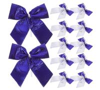 CVUTOVO 60 Piezas de Moños para Árbol de Navidad en Tejido Azul, Decoraciones Navideñas Colgantes Resistentes la Decoloración para Decorar Tu Hogar en Navidad