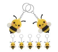 CVUTOVO 7 Llaveros de Abeja Adorables de PVC y Metal para Decorar Mochilas y Bolsos en Fiestas Infantiles y Bautizos