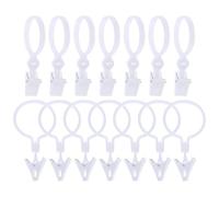 CVUTOVO 80 Piezas Anillas para Cortinas con Pinzas Clips para Cortinas de Ducha y Visillos Anillas para Barras Resistentes y Estables de Baño