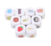 CVUTOVO 9Piezas Dados de Narración para Cubos de Aprendizaje de Expresión Lingüística de con Bolsa de Almacenamiento Creatividad y Habilidades Sociales