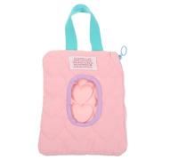 CVUTOVO Bolsa Colgante para Toallitas Húmedas para Bebés, Dispensador Compacto de Algodón Tapa Abatible, Práctica Bolsa de Almacenamiento para Pañuelos de Viaje y Uso Diario, Color Rosa