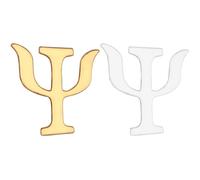 CVUTOVO Broches para Mujer Letras Griegas en Aleación, Resistentes Decoloración, Versátiles y Elegantes, Perfectos como Souvenirs Aniversarios, Pack de 2 Piezas