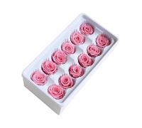 CVUTOVO Caja de 12 Rosas Preservadas de 3-4 Cm en Color Rosa Claro, Flores Inmortales para Decoración de Boda, San Valentín y Arreglos DIY, Flor Duradera para Regalos y Adornos Obsequios