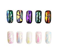 CVUTOVO Calcomanías Adhesivas y Manicura de Gel de Larga Duración 10 Piezas Diseño Único para Decoración de Uñas para Uñas Efecto Vidrio Fragmentado