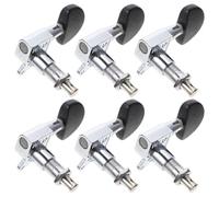 CVUTOVO Clavijas de Afinación y Diseño Decorativo Negro Superficie Lisa Adecuado para Reemplazo de Piezas en Cabezal de Metal Juego de 1 Set para Guitarra Eléctrica