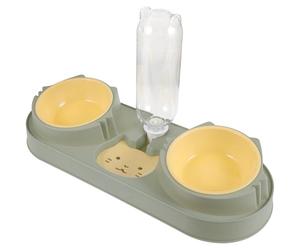 CVUTOVO Comedero Doble Automático para Perros y Gatos, Dispensador de Comida y Agua Ligero y Resistente de PP, Adecuado para Personas Ocupadas y Mascotas Pequeñas Estilo Varios Estilos
