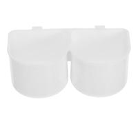 CVUTOVO Cuenco Colgante para Jaula de Mascotas, Plástico Abs Resistente, Blanco, Tamaño Ajustable, Juego de Cuencos para Comida y Agua para Cachorros y Gatos Pequeños, Dispensador