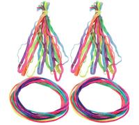 CVUTOVO Cuerda para Saltar Fitness de Goma y Algodón, 4 Piezas, Banda Elástica de Colores para Ejercicio Saltando la Cuerda en Interiores y Actividades Físicas
