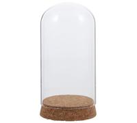 CVUTOVO Cúpula de Vidrio con Base de Corcho para Flores Preservadas, Cubierta a Prueba de Polvo y Decoración Creativa para Escritorio y Manualidades