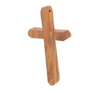 CVUTOVO Decoración de Cruz de Madera de para Escritorio Adorno Artesanal Cruz Pequeña de Madera Lisa para Iglesia Hogar y Oficina Católico Distintivo
