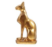CVUTOVO Estatua de Gato Egipcio Bastet de Resina Artesanal Única Adorno Elegante para Decoración de Mesa Escritorio U Oficina Regalo para Amantes de Gatos y Mitología Egipcia
