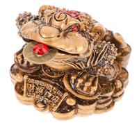 CVUTOVO Figura de Resina de Sapo Chino para Decoración Feng Shui, Atrayente de Fortuna y Riqueza, Color Azul, Material Sintético, Adecuado para Sala y Cumpleaños