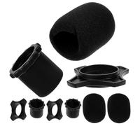 CVUTOVO Fundas Protectoras para Micrófono de Esponja Engrosada Paquete de 9 Unidades Negras Cubiertas Antiviento para Micrófonos Ktv Interior y Exterior Compatibles Mayoría