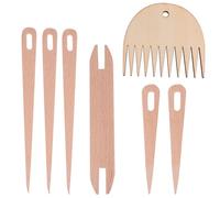 CVUTOVO Herramienta para Manualidades de Bricolaje Kit de Telar Manual de Madera Palo de Telar y Aguja de Crochet, Uso en Creación de Tapices para Aficionados al Tejido