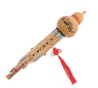 CVUTOVO Hulusi Chino Hecho a Mano de Bambú y Calabaza Natural, Flauta Étnica de 3 Tonos en Clave C para Principiantes y Amantes Música, Instrumento Musical Folclórico Varios estilos