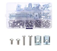 CVUTOVO Juego de 100 Tuercas de Lengüeta Tipo B para Coche Clips en U, Acero Inoxidable y Acero Manganeso, Portátil Estuche de Almacenamiento para Proyectos y Entornos Marinos