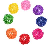 CVUTOVO Juguete de Ratán para Pájaros y Loros, 20 Piezas, Satisface el Instinto de Masticar y Es Divertido para Aves, Material Natural y Diseño Atractivo Color Aleatorio