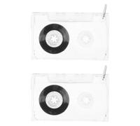 CVUTOVO Llavero Diseño Retro Único 2 Piezas de Plástico Mini Cinta Magnética Decoración Portátil y Versátil y Aficionados la Música Decoración de Interiores de Coche