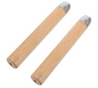 CVUTOVO Mango de Madera Maciza Pack de 2 Unidades Ergonómico con Orificio Redondo de 8mm Mango de Herramienta de Fresado Resistente al Desgaste para Lima y Cincel