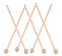 CVUTOVO Mazos de Percusión de Madera 6 Piezas para Instrumentos Auxiliares Punta Redonda, Diseño Ergonómico Adecuado para Enseñanza Musical y Preparación Escolar