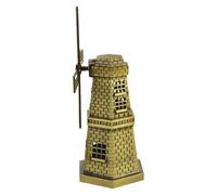 CVUTOVO Modelo de Molino de Viento Dorado de Aleación Diseño Vintage Europeo, Adorno Decorativo Versátil Adecuado para Decoración de Oficinas en Casa y Estanterías