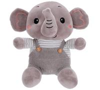 CVUTOVO Muñeco de Peluche Elefante de Dibujos Animados Tirantes Relleno de Algodón Plumón Tamaño Pequeño Color Gris Juguete Suave para Bebés y Adecuado para Dormir y Decorar