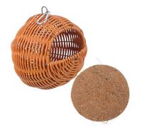 CVUTOVO Nido de pájaro: casita para pájaros de imitación de ratán para Colgar en el Exterior - Hamaca/escondite para pinzones, Tejido a Mano, para jardín, Ventana y decoración del hogar al Aire