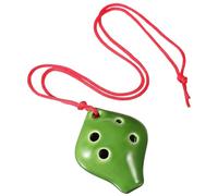 CVUTOVO Ocarina de Cerámica Verde Portátil de 6 Agujeros, Mini Instrumento Musical con Cordón y Partitura, Adecuado para Principiantes y Práctica Musical