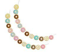 CVUTOVO Pancartas de Donas para Fiestas, 2 Banderines de Papel de 3 Metros para Decoración de Cumpleaños y Sesiones de Fotos Temáticas