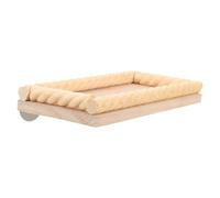 CVUTOVO Percha y Plataforma de Madera Natural para Jaulas Pequeñas, Soporte de Juego para Pájaros y Hámsters, Accesorio para Equilibrio y Salto
