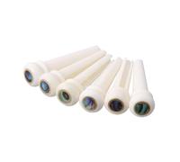 CVUTOVO Pines del Puente de Guitarra Acústica de Plástico Blanco Diseño de Ángulo de 3 Grados, Paquete de 6 Piezas para Evitar Que las Cuerdas Se Salgan y Mejorar la Pronunciación