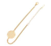 CVUTOVO Pulsera de Mujer Ajustable de Acero Inoxidable Diseño Hueco de Símbolo de Vida Dorada para Uso Diario y Fiestas Elegante y Moderna