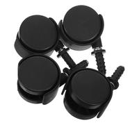 CVUTOVO Ruedas giratorias para muebles, ruedas de repuesto para aspiradora, 4pcs, plástico negro, vástago 32 x 10 mm, rotación 360°, para carritos y mesa de centro