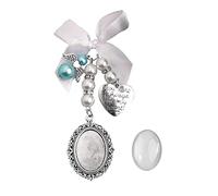 CVZJ Abalorio ovalado de encaje para novia, diseño de ángel, con texto en inglés "You Are for Always on My Heart", aleación, As Pic Shows, aleación