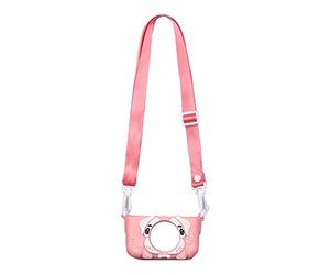 CVZJ Bolsa portátil para cámara de niños, ajustable, antivibración, para niños, funda protectora de silicona, Pink, The actual object shall prevail