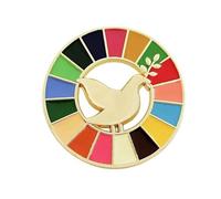 CVZJ Broche de solapa con patrón de paz de las Naciones Unidas con 17 colores de objetivos de desarrollo sostenible, insignia para decoración de ropa, As Pic Shows, Metal