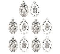 CVZJ Fátima Benedict/para colgante de oración para hombres y mujeres, 10 piezas, 24x13cm/0.94x0.51in, aleación