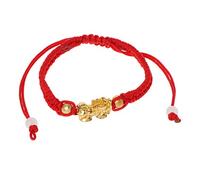CVZJ Pulseras de cuerda china Shui Wealth Gold Xiu colgante pulsera de Kabbalah trenzado joyería, Length:6.69 In To 7.09 In, Cuerda de algodón